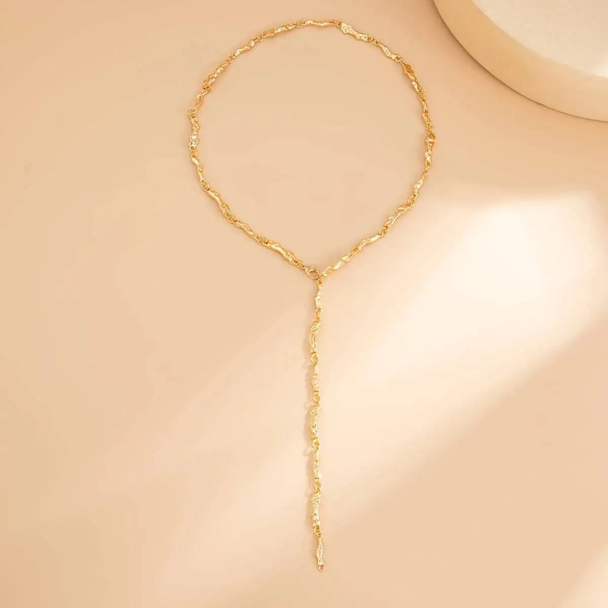 SHIXIN New Elegant Irregular Long Pendant Necklace for Women Minimalist Gold Color Y-shaped Sweater Chain 2025 Trendy Jewelry