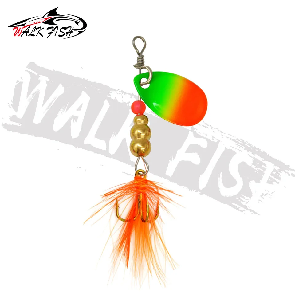 WALK FISH Fishing Lure Hand Shake Rotation cekiny 3g 4.5g Spin Bait Metal sztuczne przynęty Mandarin Bass Spinner związek przynęty