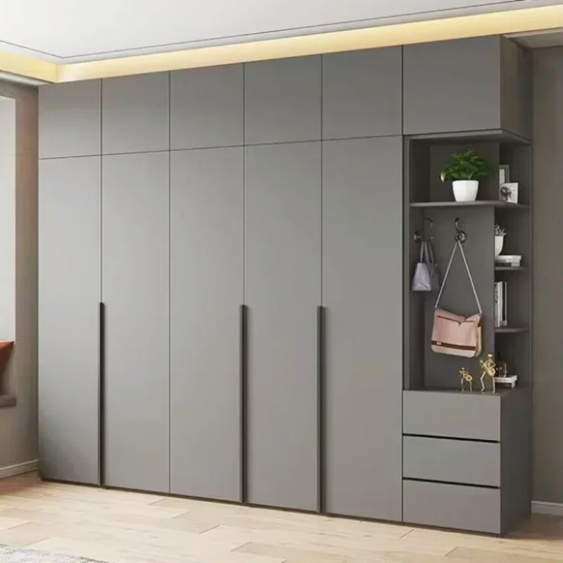 Armario Ahorrador de Espacio, Moderno y Lujoso, Armario de Madera Grande para Dormitorio, Organizador de Almacenamiento, Armario de Madera para Ropa, Muebles para el Hogar