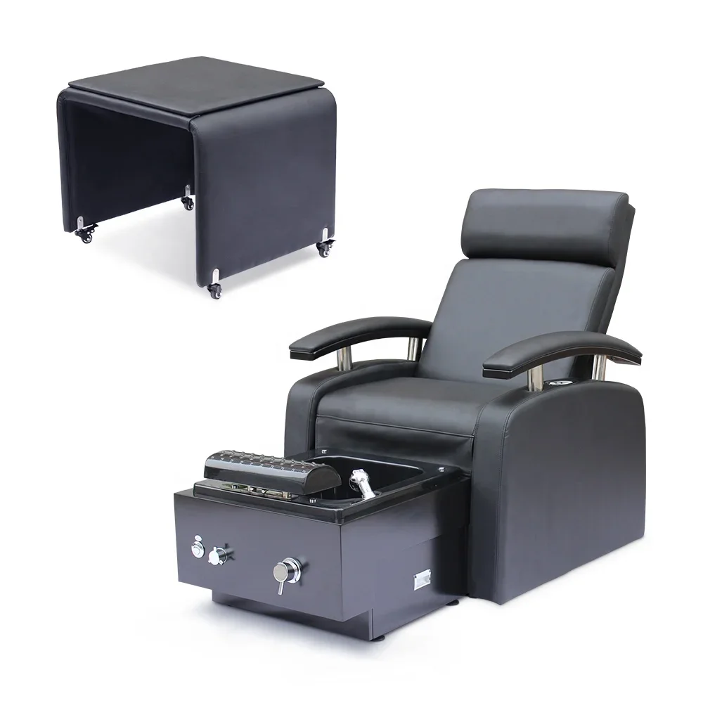 Wholesale Cheap Price Modern Beauty Salon Pipeless Whirlpool Sofa Foot Spa Black Pedicure Chair