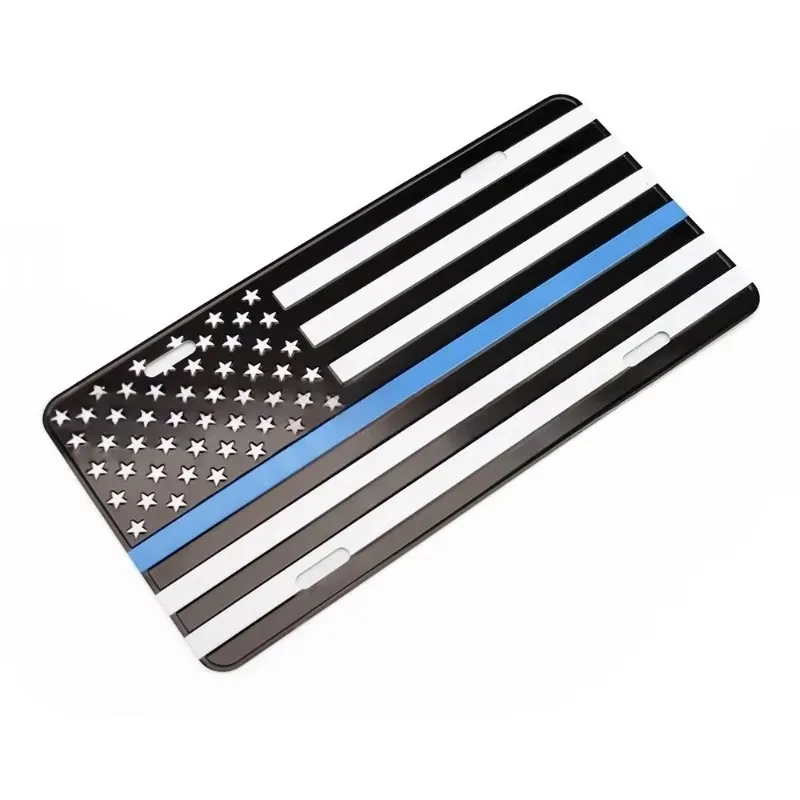 Popu 1pcs Car Decoration Universal Aluminum Alloy US Car License Plate Frame Cover Auto Accessory Waterproof Number Plate Holder