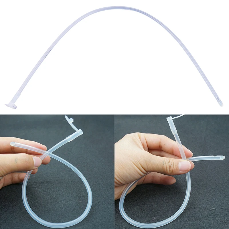 1 Pcs White Silicone Urethral Disposable Silicone Catheter Tube For Male 41.5*0.5cm