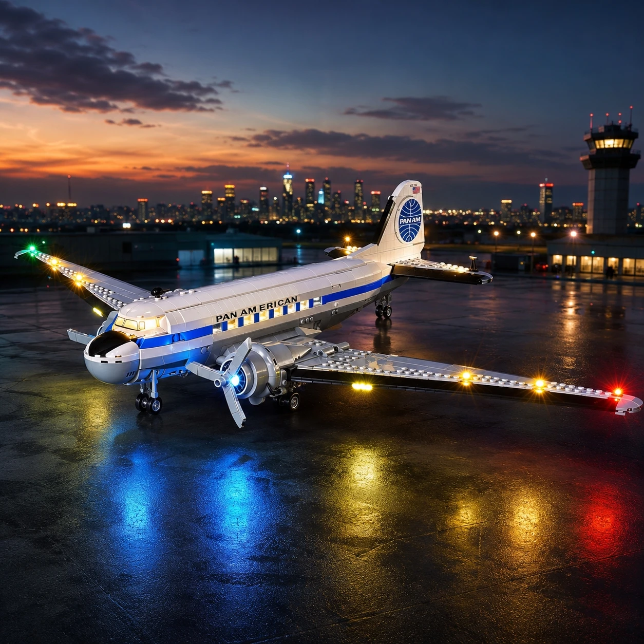 HPROSPER LED Accessory Light (No Model) For LEGO 11378-Douglas™ DC-3™ Pan American Airways Airliner Easy Install Hidden Wiring