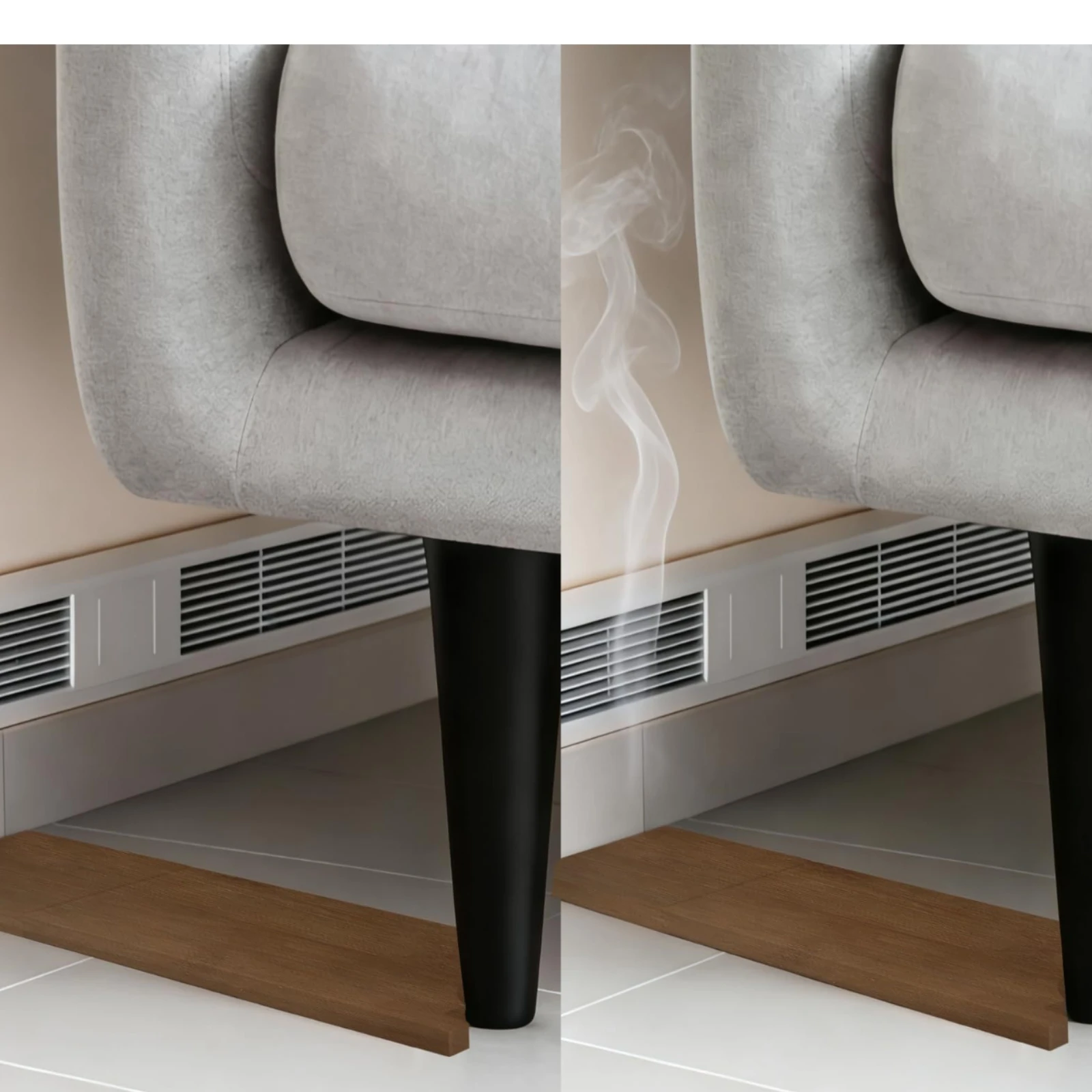 Furniture Stop Block Interlocking Furniture Coaster with Notch Grippers Non-Slip Slimline for Living Room, Bedroom