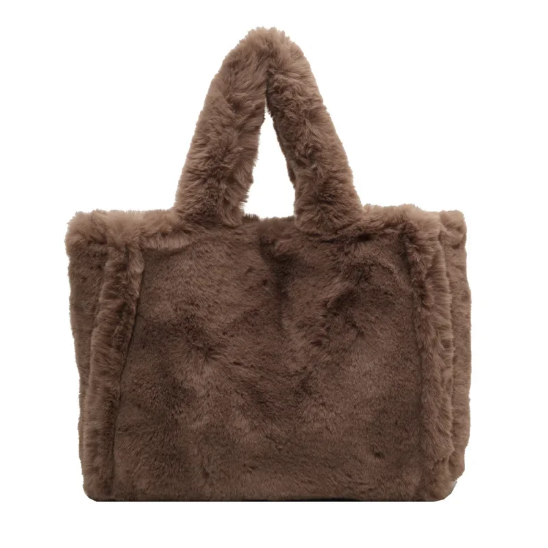 Fashion Commuter Big Bag Women\'s 2024 New Trendy Autumn Fur Bag Portable Large Capacity Shoulder Tote Plush Bag