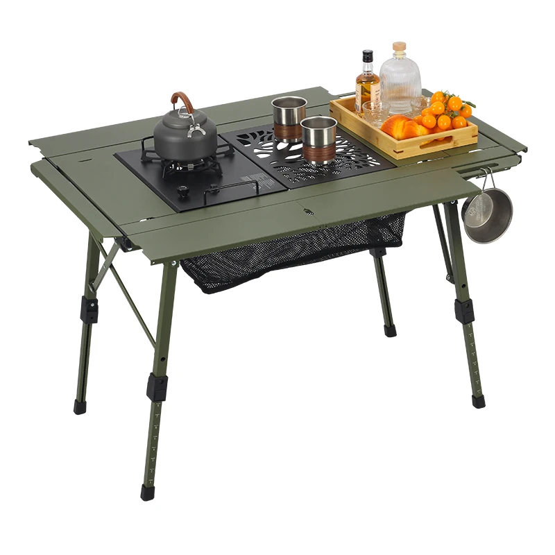

Складной стол для корейского барбекю JC Outdoor с алюминиевой рамой, регулируемой высотой, легкий и портативный