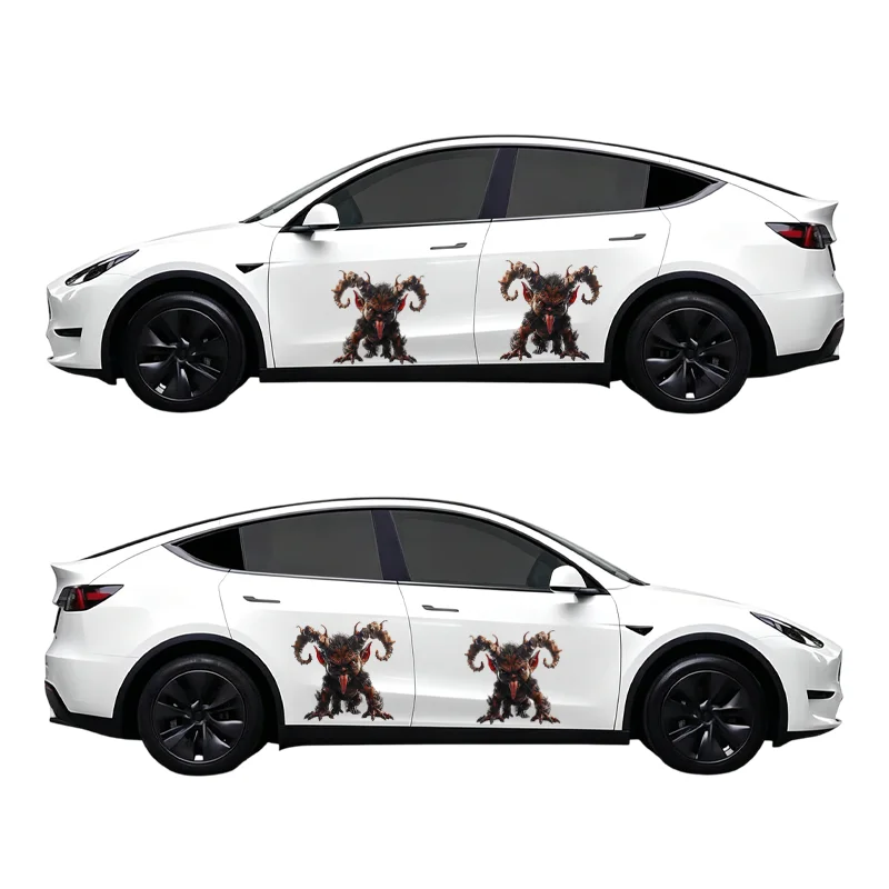 Large Size Sharp-Horned Devil Car Sticker Personality Waterproof Halloween Multi-position Sticker Conceal Tiny Paint Scratches