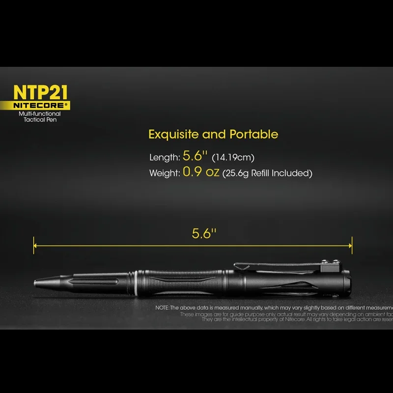 NITECORE NTP21 EDC Tactical Pen Multi-functional Writing Pen  with Tungsten Steel Head For Glass Breaker Self-Defense