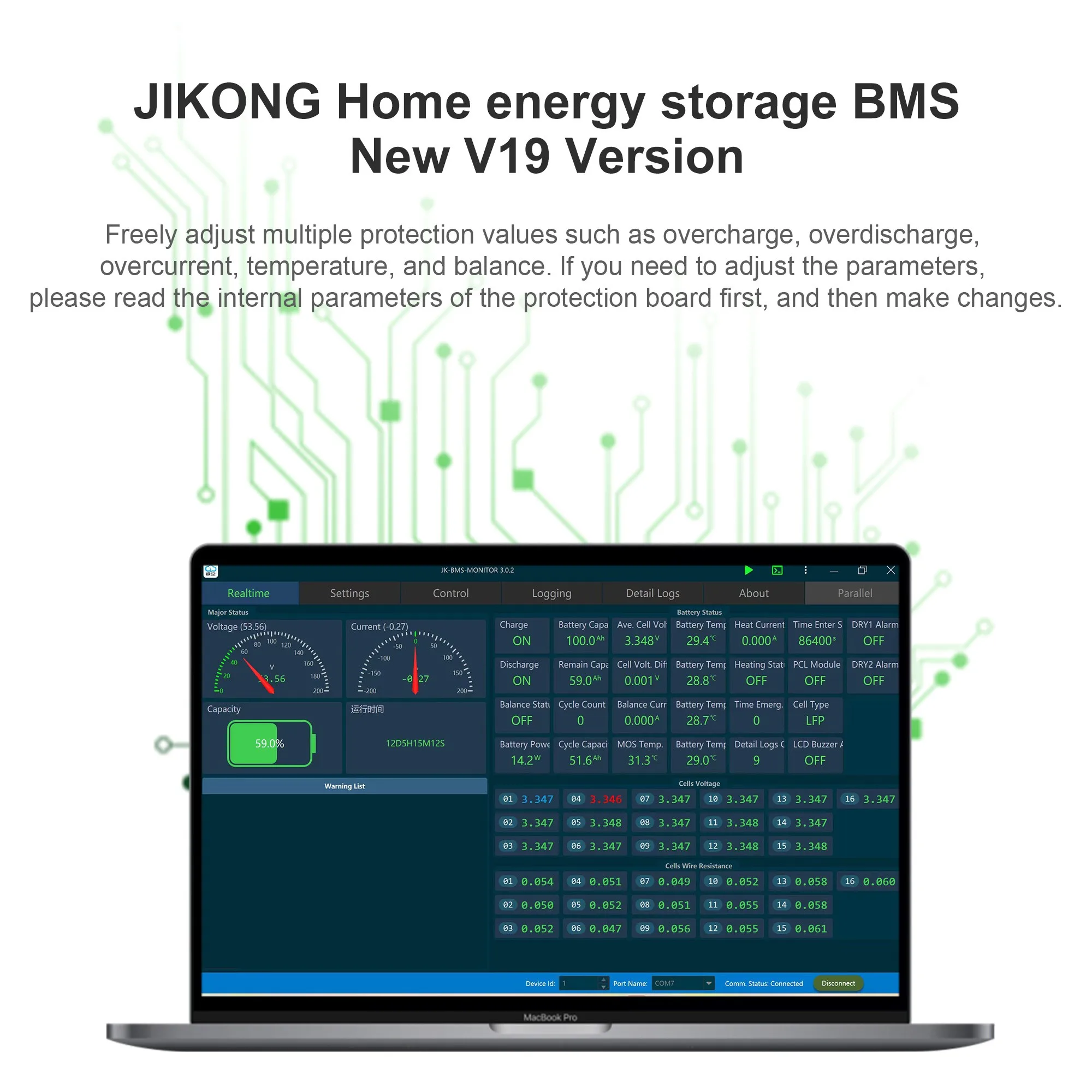 JIKONG JK BMS PB2A16S15P Smart BMS 8S-16S 150A Li-ion LiFePO4 LTO Active Balancer 2A for Home Energy Storage Inverter view 3