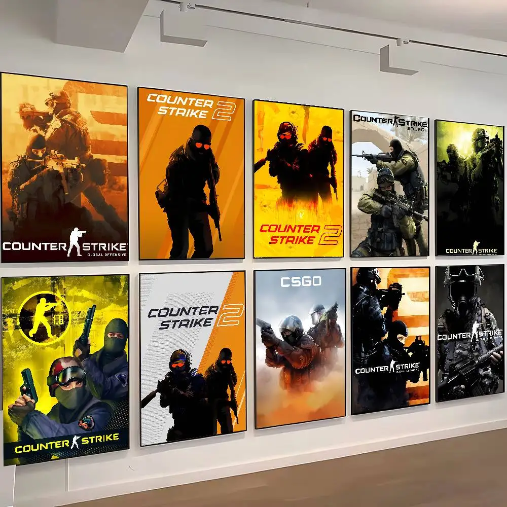 Hot Game C-Counter-Strike CS2 Poster High Quality Print Waterproof Wall Art Sticker For Bar Living Room Decor Gift