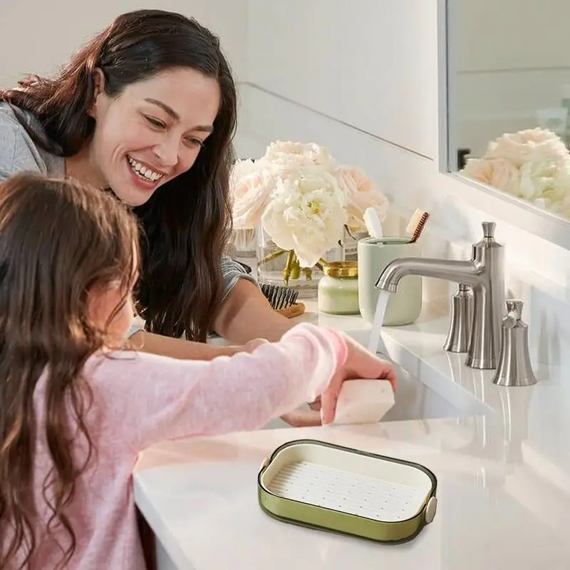 Vassoio per sapone da doccia Portasapone portatile Saver Portasapone da bagno Contenitori per sapone a doppio strato Estendi la vita del sapone Mantenere la barra di sapone