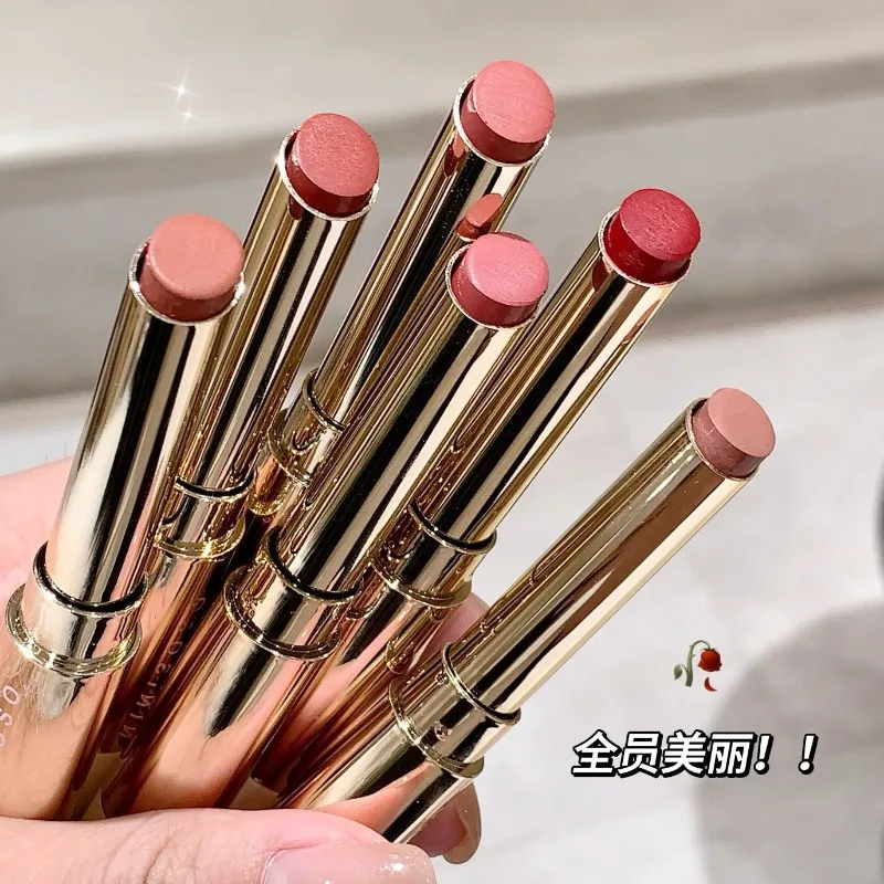 Jedwabiście błyszcząca pomadka do ust, redukująca zmarszczki, błyszczyk do ust, pomarańczowo-czerwona odcień, trwała, wodna, lekka, nieprzywierająca do kubka, balsam do ust.