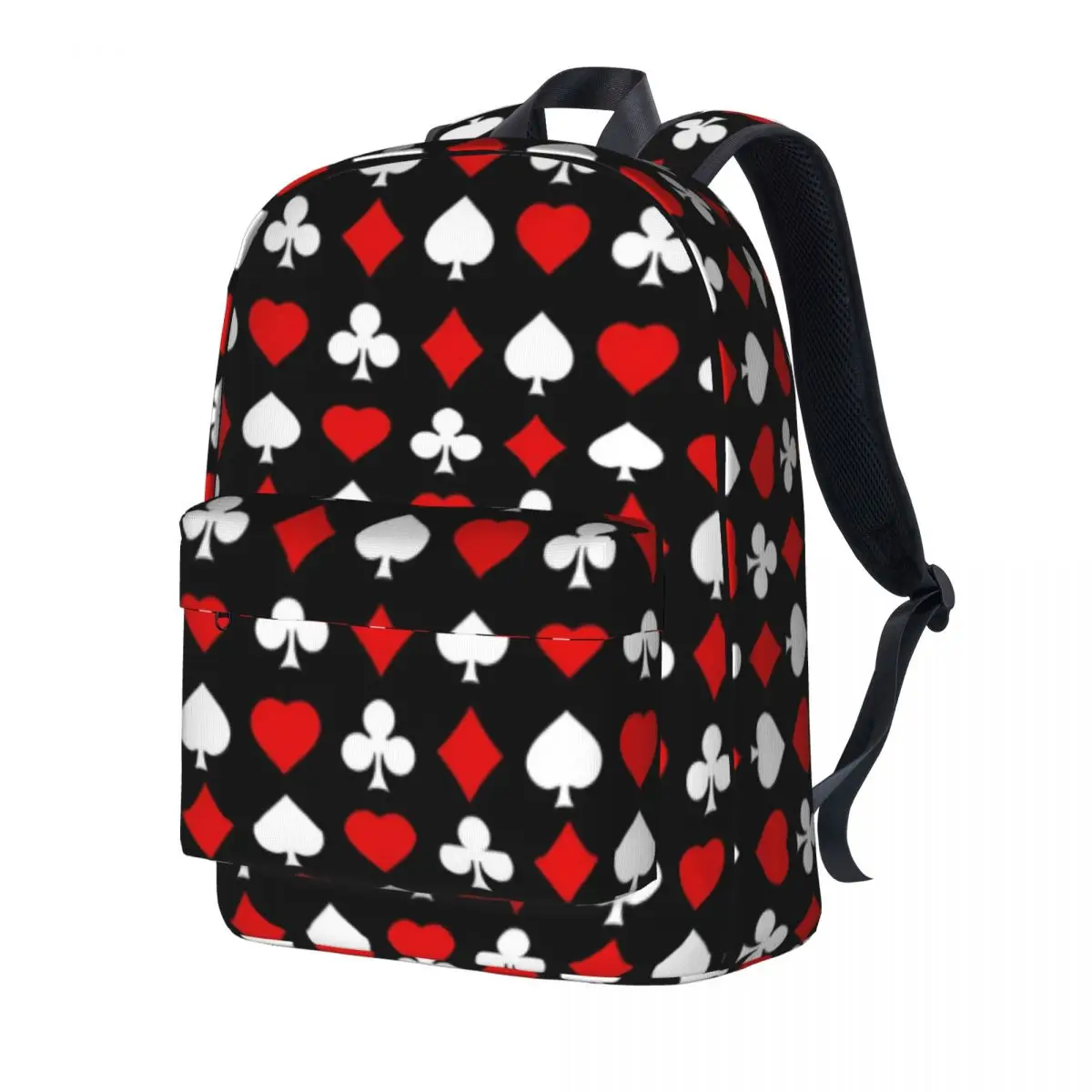 Poker Cards Backpack Playing Card Suits Kawaii Backpacks Women Men Cycling Print School Bags Colorful Rucksack