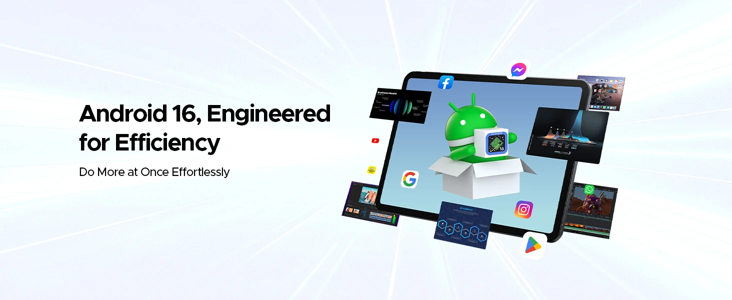 DOOGEE Tab G6 Max Tablet Android 16 32GB+256GB 13.4'' 90Hz Display 11000mAh Battery 7.7mm Ultra-thin UNISOC T7280 Widevine L1