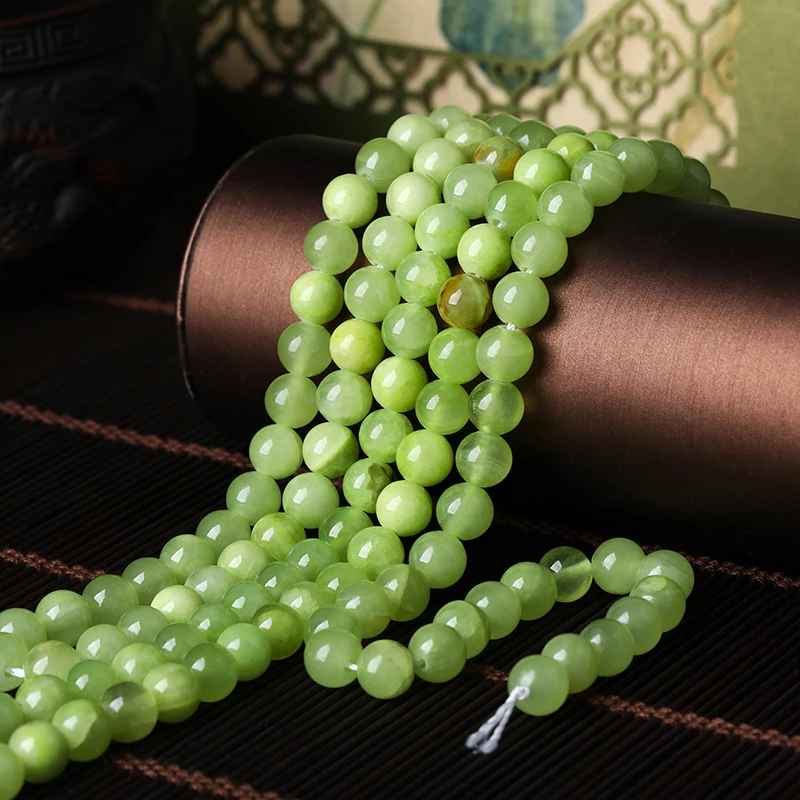 4/6/8/10mm Naturstein Afghanische Grüne Jade Perlen Runde Lose Edelsteine für Schmuckherstellung DIY-Zubehör Armband-Accessoire 15" – Detail 1