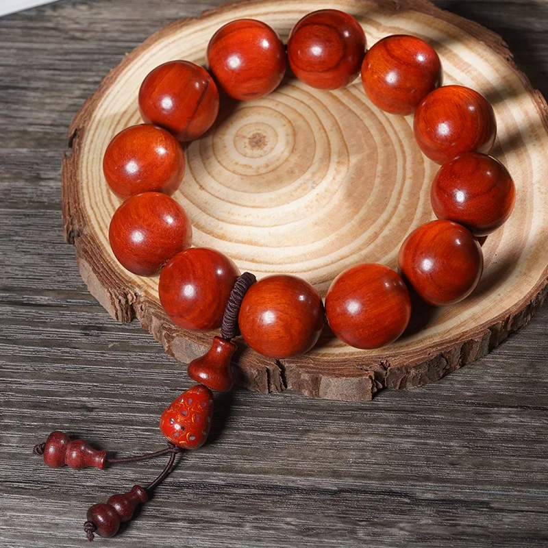 

Африканский браслет из красного сандалового дерева, сделай сам, лаковые бусины, красное золото, буддийские четки, унисекс, ремесленные молитвенные украшения, подарок