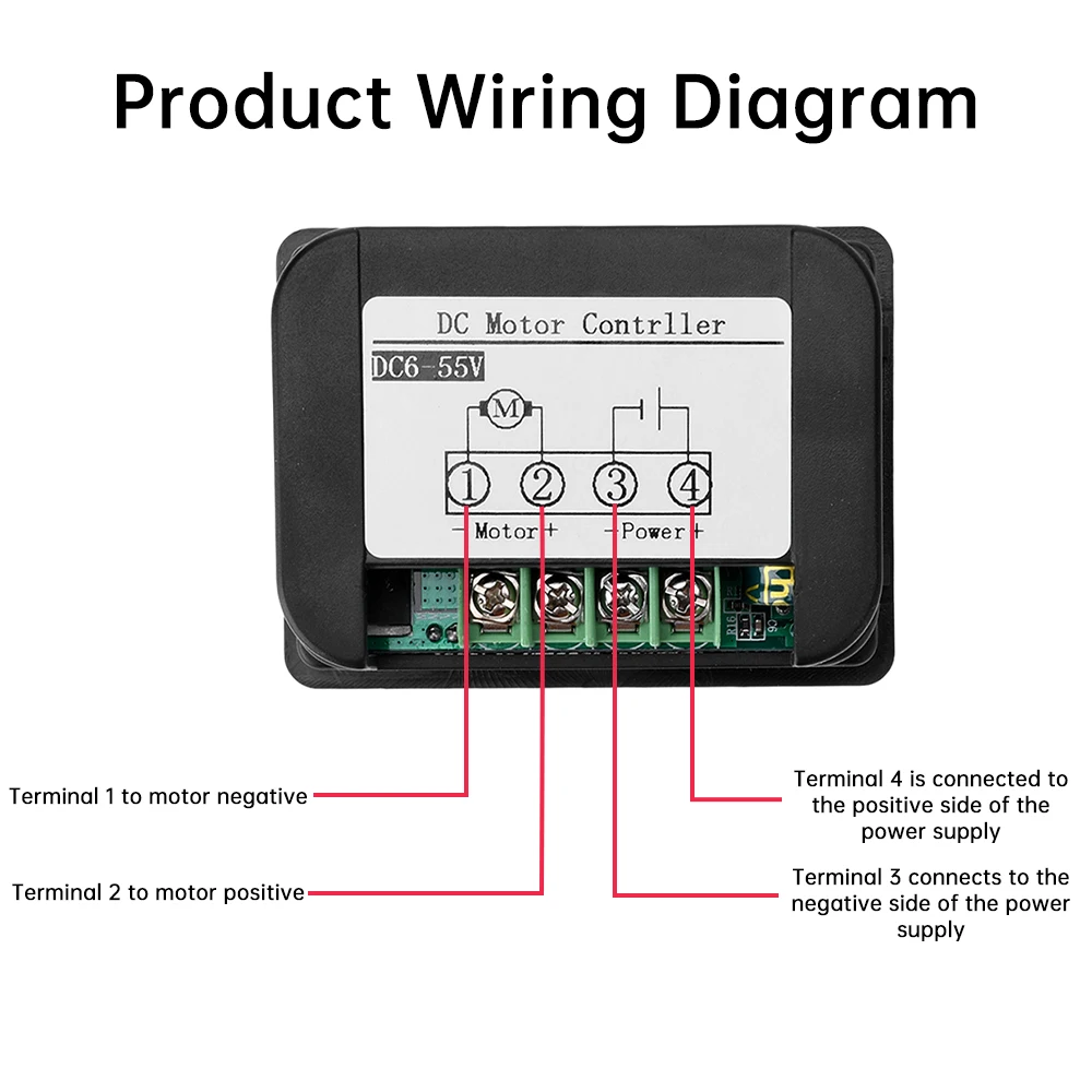 DC6-55V 20A PWM การควบคุมระยะไกลไร้สาย0-999อัจฉริยะ DC แปรงมอเตอร์ควบคุมความเร็วรองรับ vtoltage การตรวจสอบกระแส