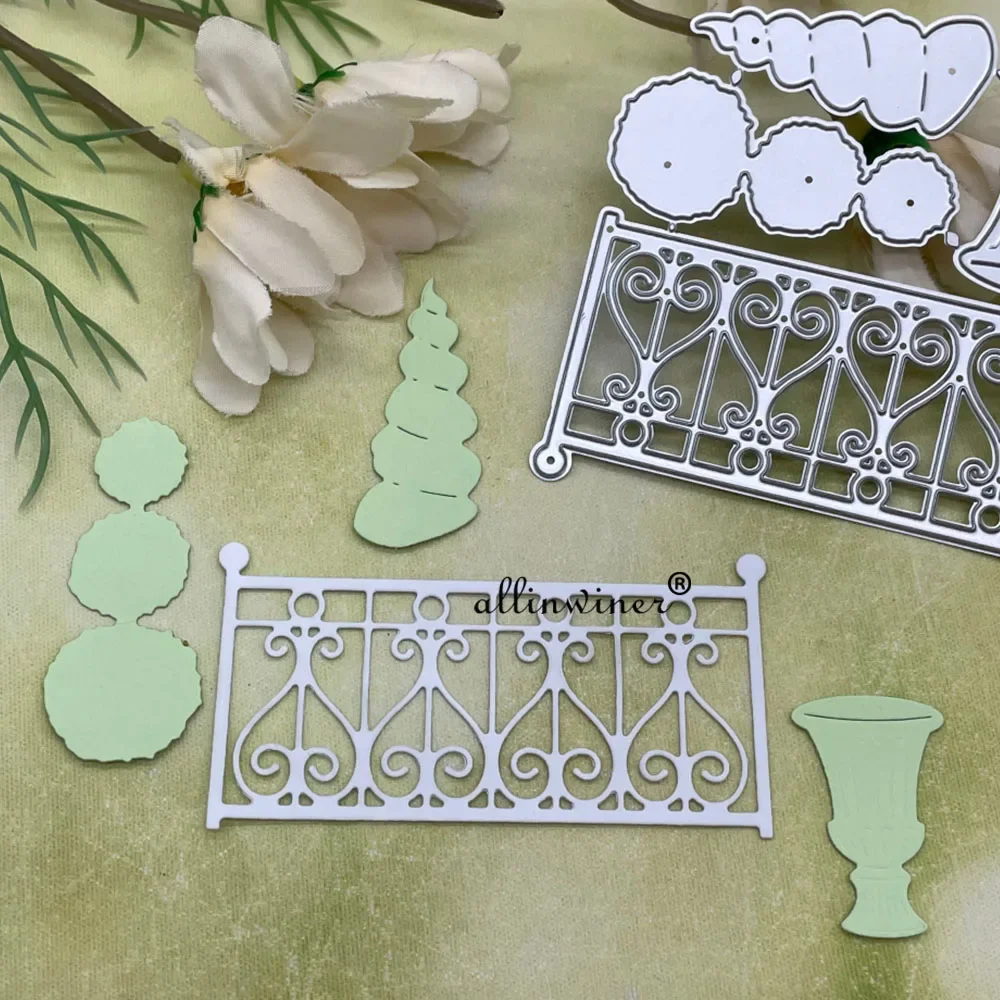 

New Fence flowerpot decoration DIY Craft Metal Cutting Die Scrapbook Embossed Paper Card Album Craft Template Stencil Dies
