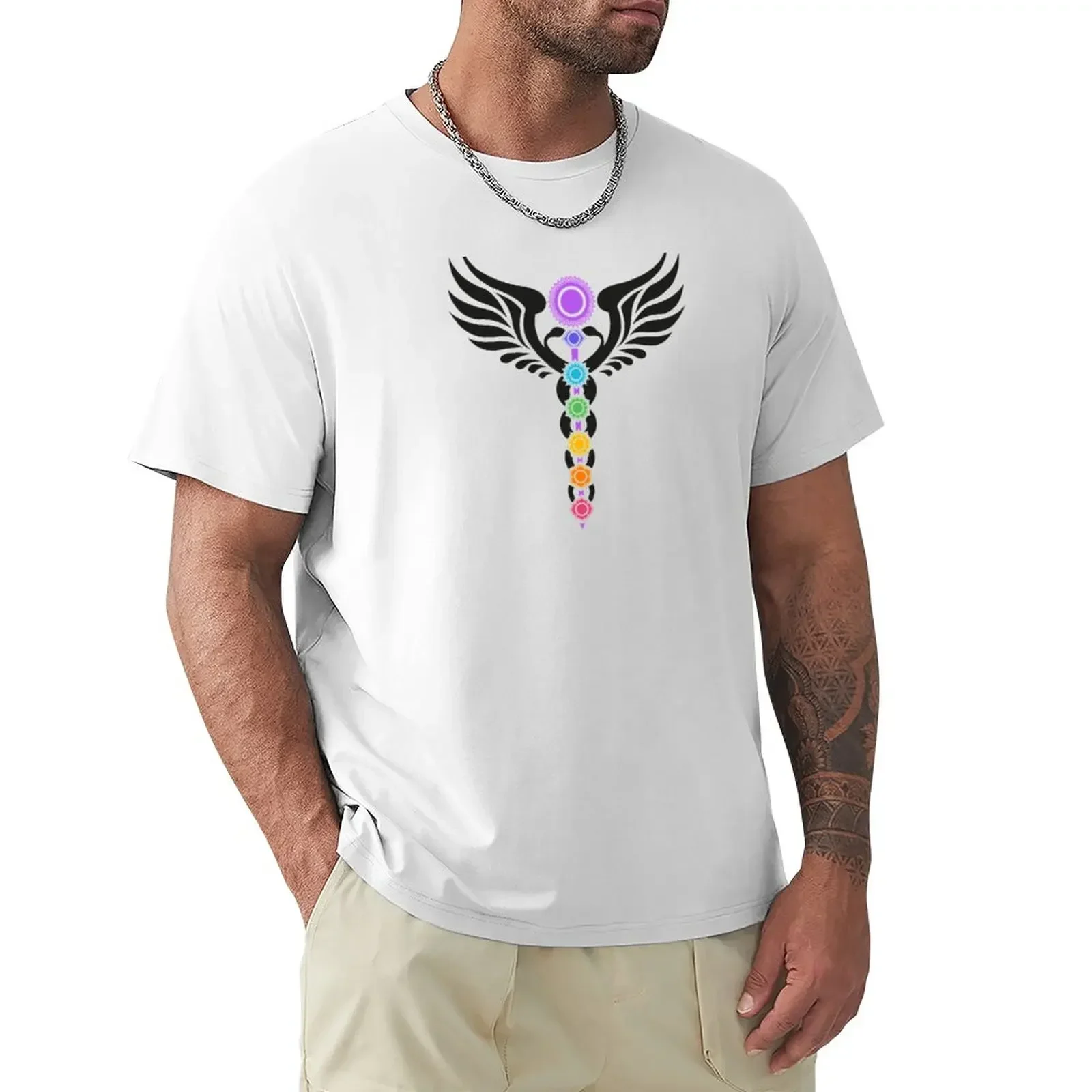 Spirituality Symbol Health Caduceus Kundalini 7 Chakras T-Shirt korean fashion cute clothes mens t shirts pack oversized t shirt