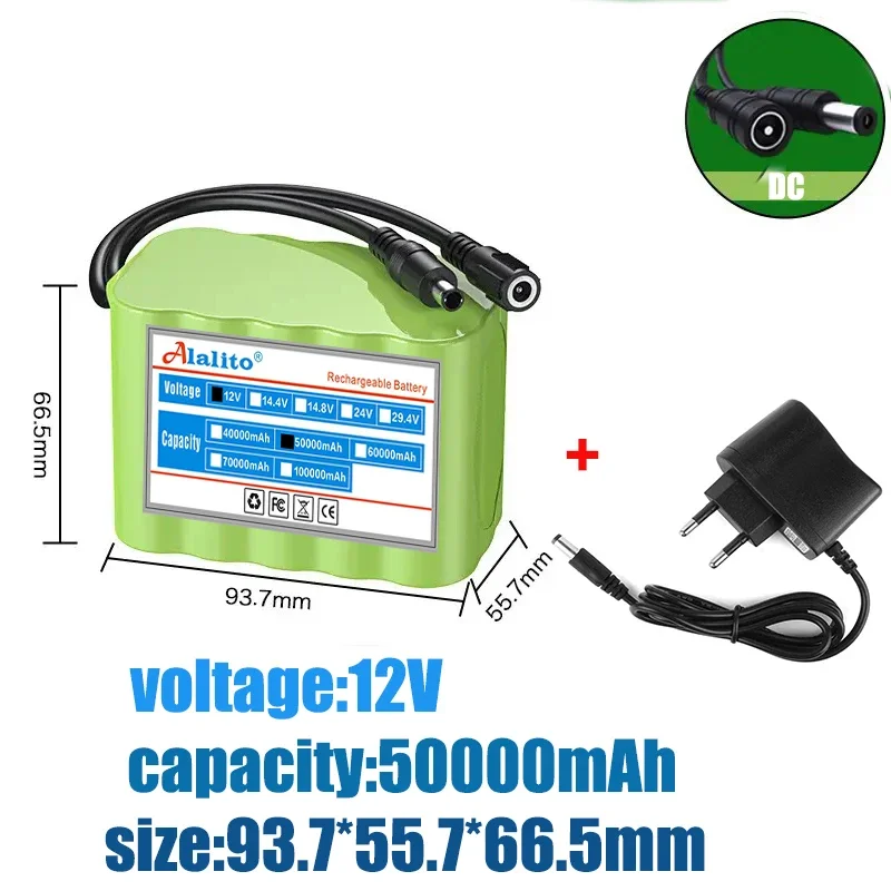 NEW 3S4P 12V 40000mah battery 18650 Li-ion Rechargeable batteries with BMS Lithium Battery packs Protection Board +Charger