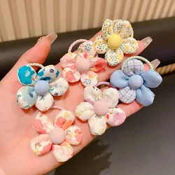 10 Teile/satz Baby Mädchen Nette Farben Blume Elastische Haarbänder Pferdeschwanz Halter Chilren Weiche Scrunchies Gummi Kinder Haar Zubehör