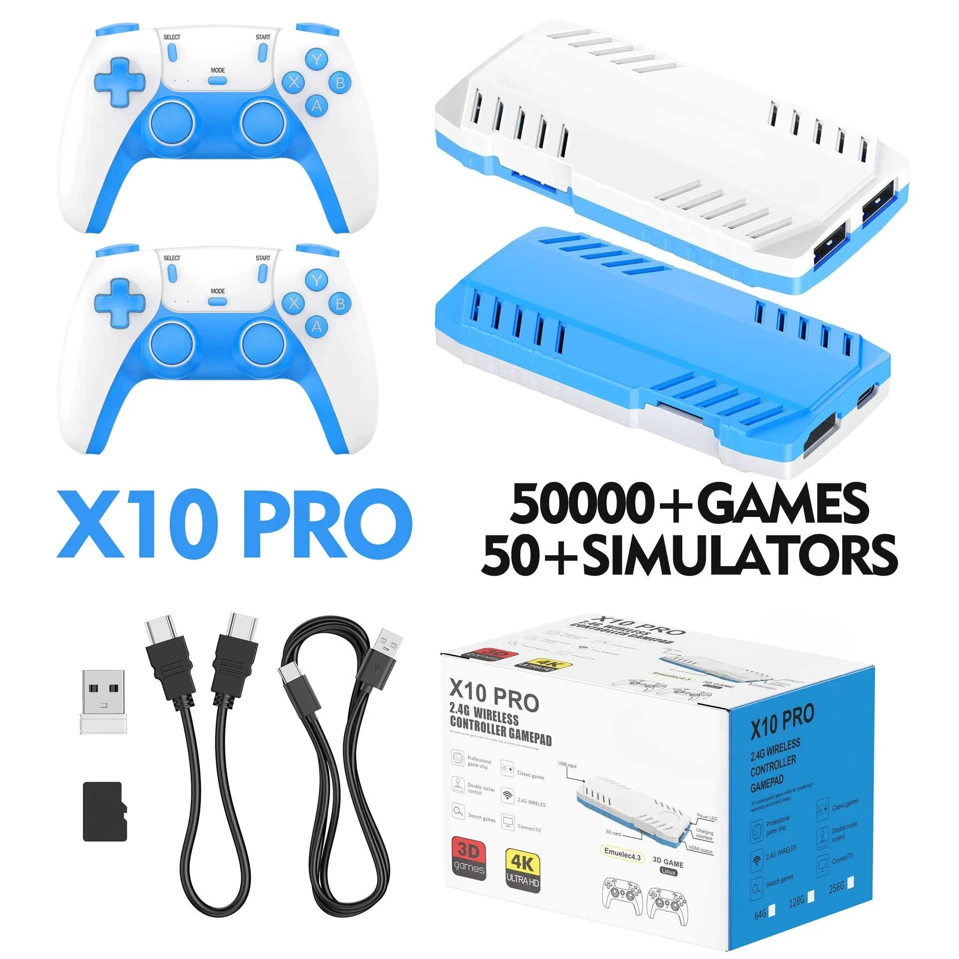 2026 NEW X10 Pro 128G 50000+ Game Stick 4K Video TV Game Console Wireless Gamepads Video Game Classic Arcade Games