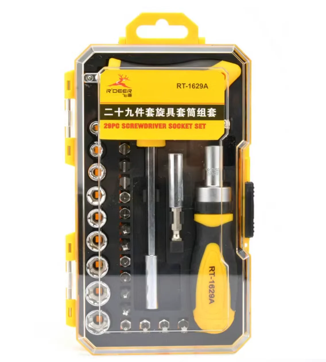 R'DEER high quality pry tool set 29pcs magnetic ratchet screwdriver a set of heads NO.RT-1629 freeshipping