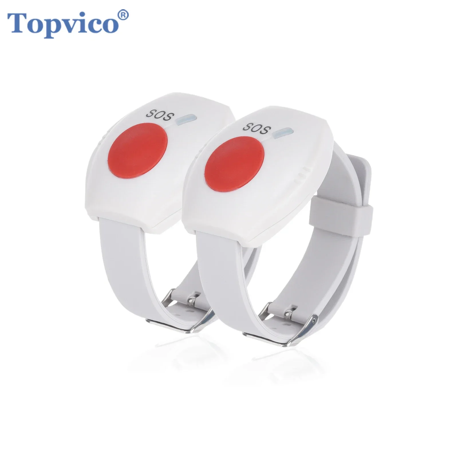 Botón de Pánico Topvico, 1/2/3/5 Piezas, RF 433mhz, Botón de Emergencia SOS, Reloj de Alarma para Personas Mayores, Pulsera de Alarma, Alarma de Seguridad para el Hogar para Personas Mayores