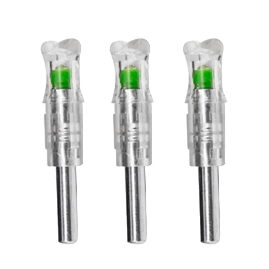 MagiDeal 3 pcs Automatic Luminous Lighted Arrow Nock Tail LED Hunting 7.6mm Shaft with Bolt driver