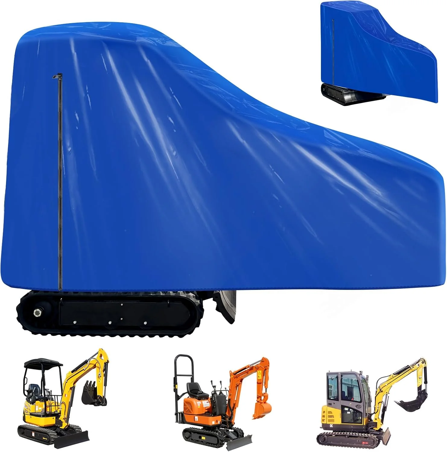 

Mini Excavator Cover Waterproof Sun Rain Dust Snow Protection Excavator Cover With Zipper Door For Mini Excavator 1700-4800lb