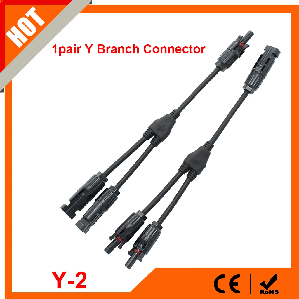 

1 Pair Branch Y Adapter Connectors M/M/F and F/F/M For Solar Panels Cable PV System Waterproof Socket Plug Connector IP67