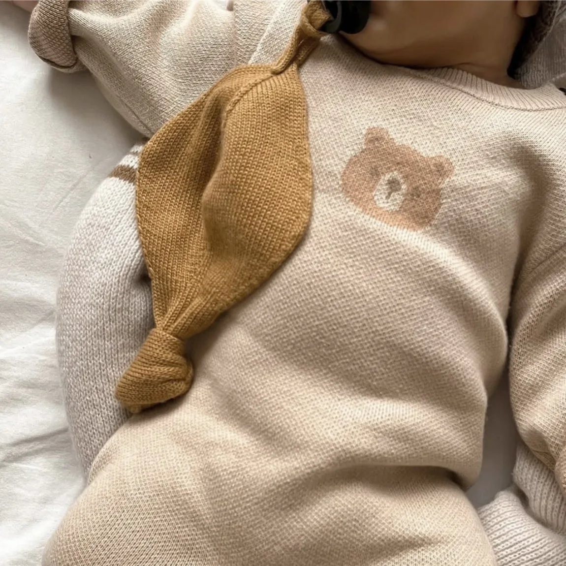 2025 الخريف جديد طفل طويل الأكمام محبوك رومبير قبعة القطن الرضع صبي فتاة الدب سترة بذلة الوليد طفل الملابس 0-24 متر