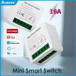 Aubess 1/2/3/4 CH 10A/16A Tuya DIY Zigbee Smart Switch 2-Way Control Light Relay Smart Home Works With Alexa Google Home Alice