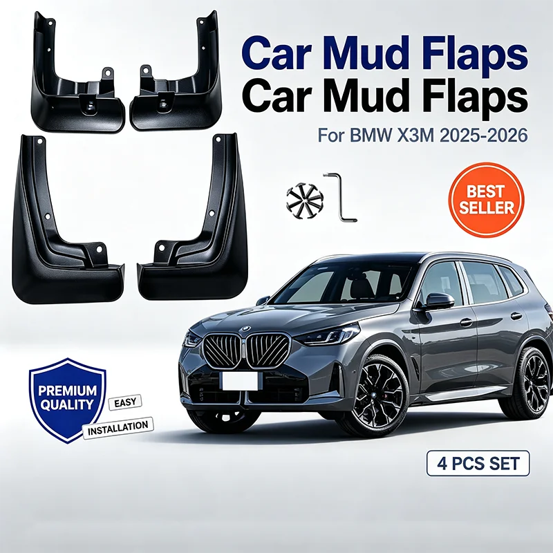 For BMW X3M 2025-2026 4Pcs Mud Flaps Splash Guards Front Rear Wheel Fender Mudguards Car Exterior Protection
