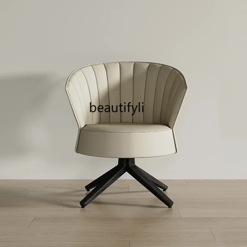

1184French retro rotating computer chair office study book chair negotiation Italian high-end leather art master chair