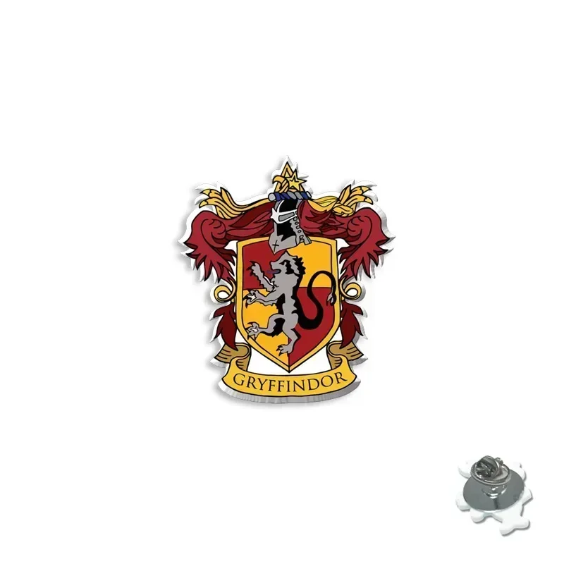 Harries Potters Brooch Wizarding World Peripherals Badge Hogwarts Gryffindor College Enamel Pins Decoration Kids Jewelry Gifts