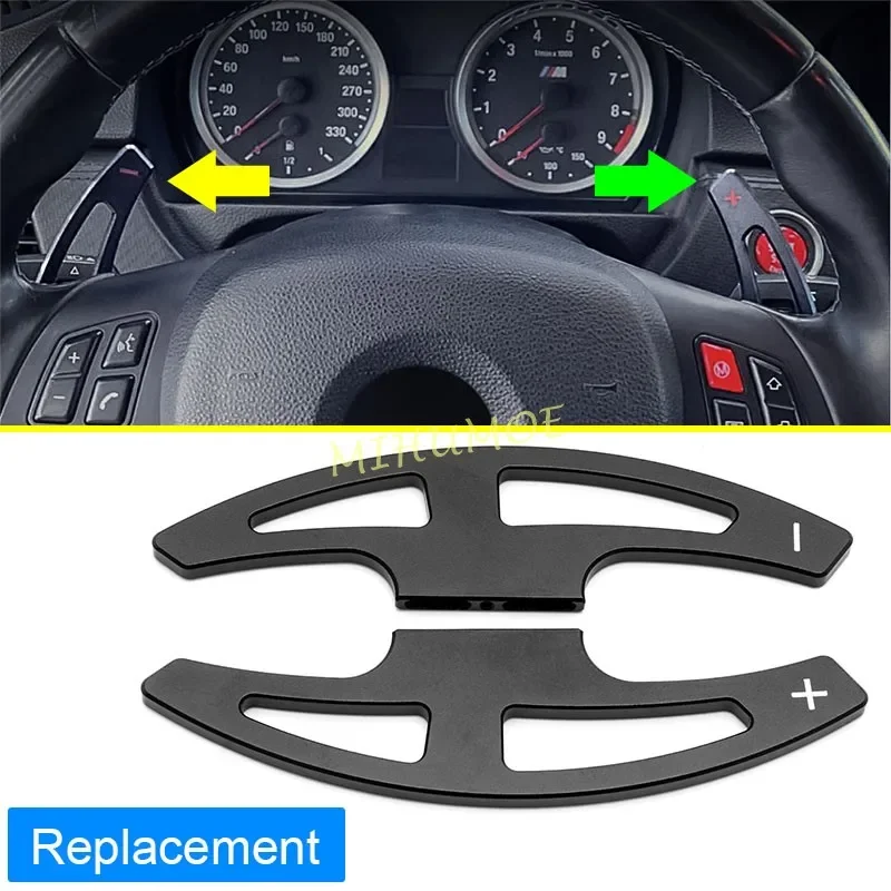 

For BMW M3 E90/E92/E93 2009-2013, X5M E70 X6M E71 2010-2014 Replace Interior Steering Wheel Paddle Shifter Extension Black