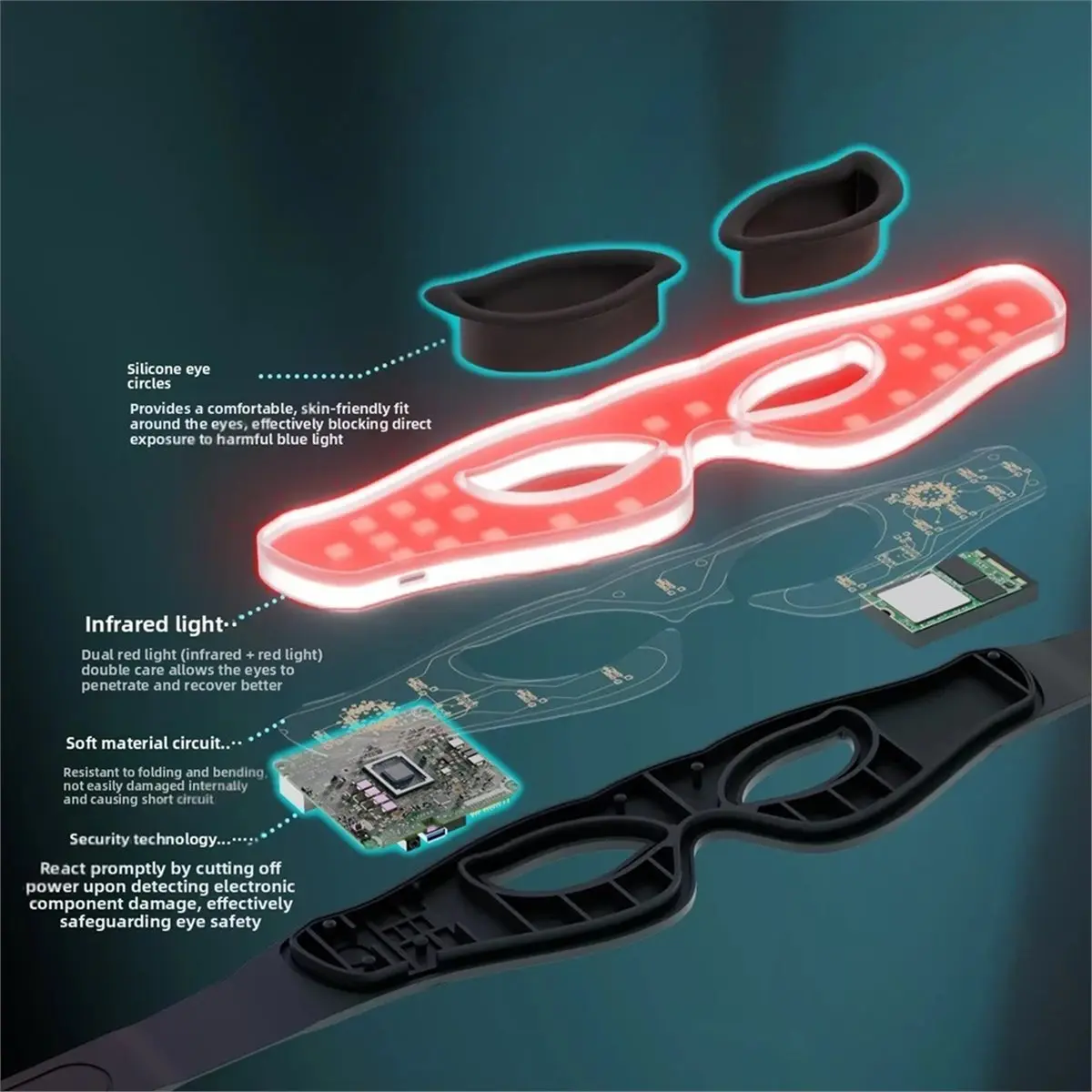 [vend-for]red-light-eye-beauty-device-photorejuvenation-eye-mask-portable-eye-caring-household-beauty-spa-hifu-tools