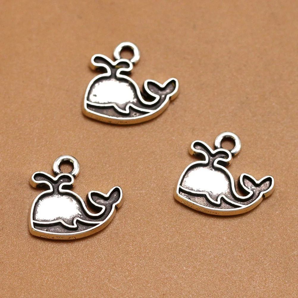 

50 Pcs Alloy Whale Pendant Stylish Design Jewelry Making Pendants Charm Durable DIY Charms