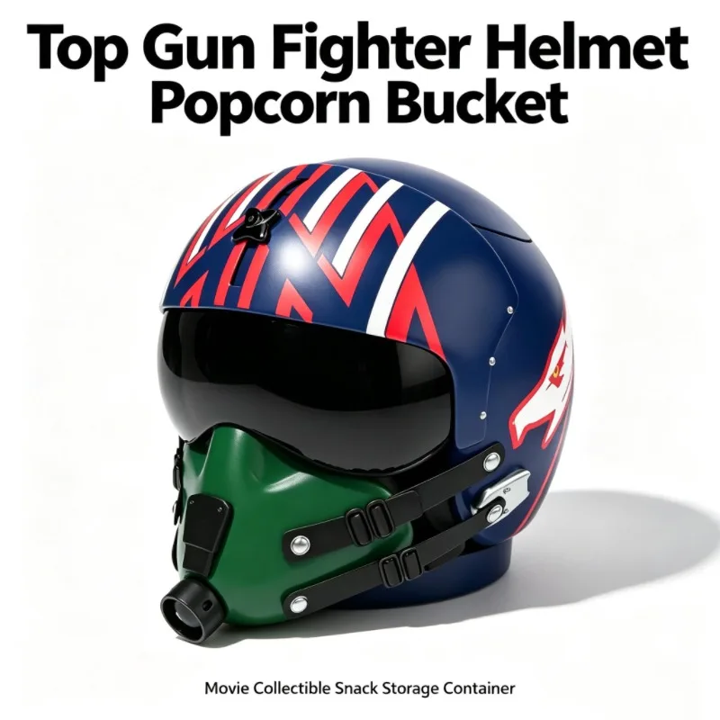 Retro wind goose flying helmet popcorn bucket,large-capacity candy storage box,cinema holiday party display  decorations