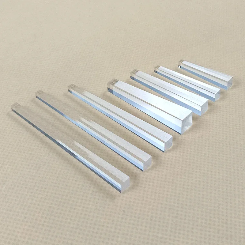 Customized lighting light guide rods with four edges six edges and eight edges cylindrical optical glass quartz light guide rods