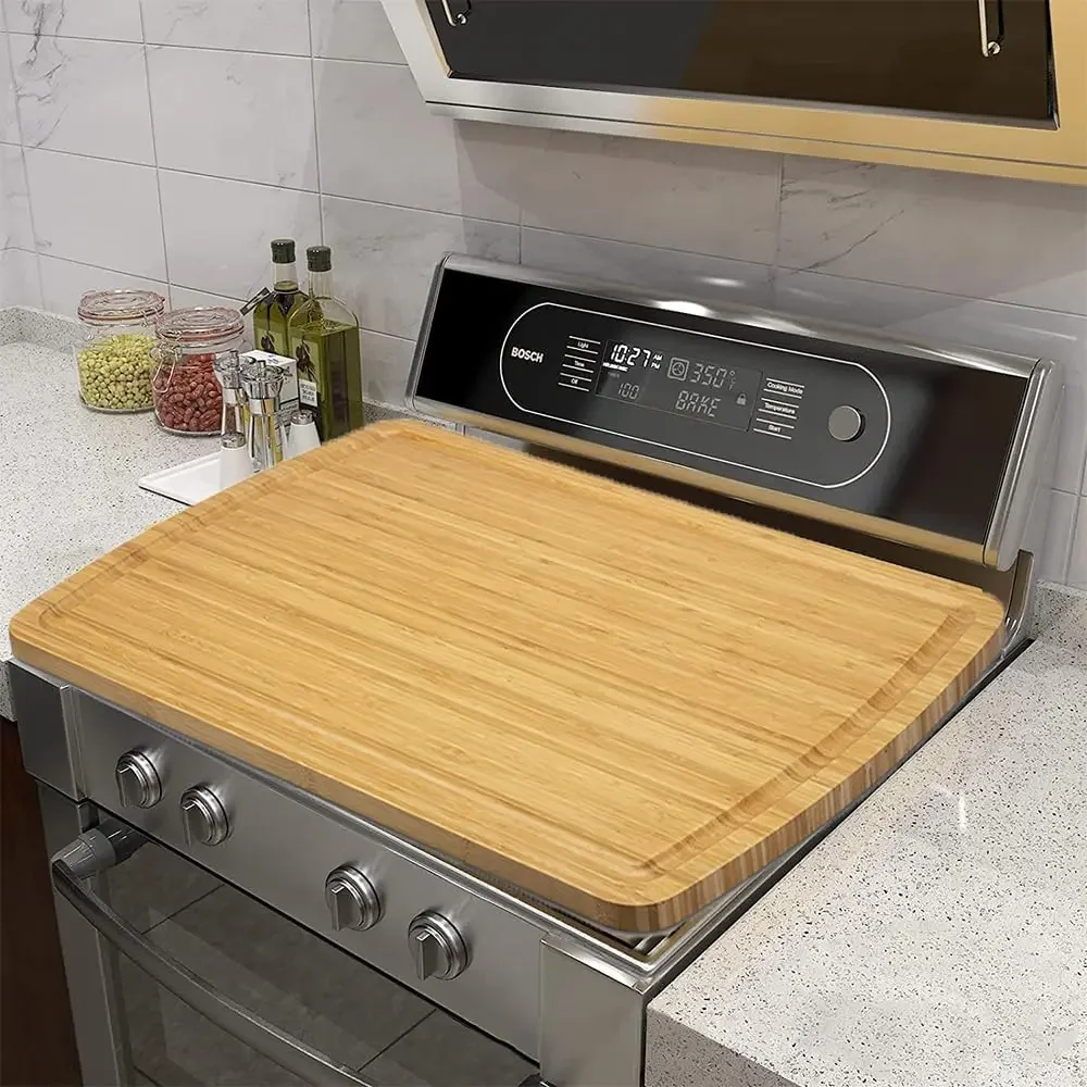 home.Cutting Board and Noodle Board for Kitchen, Wooden Kitchen Sink Cover for Counter Space & Decorative Tray