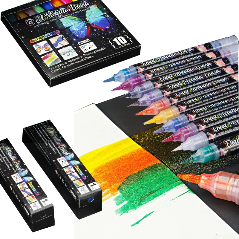

10-color Soft Head Highlighter Flash Gradient Stackable Color for Painting Writing Decorating Hand-account