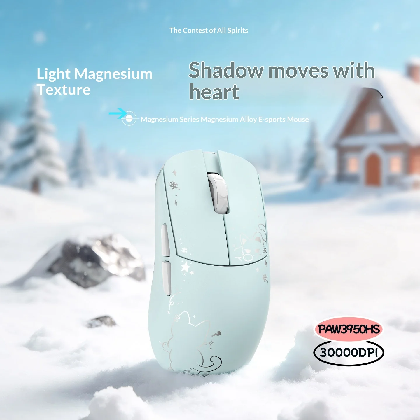 WLMOUSE YINGMG Mouse Magnesium Alloy PAW3950HS Sensor 8K Two-mode Wireless Optical Switch Ultra 47g Lightweight FPS Gaming Mouse
