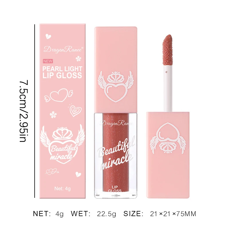 Espelho De Vidro Lip Glaze Líquido Hidratante De Brilho De Água Batom, Sexy Matiz Vermelha, Cosméticos Coreanos