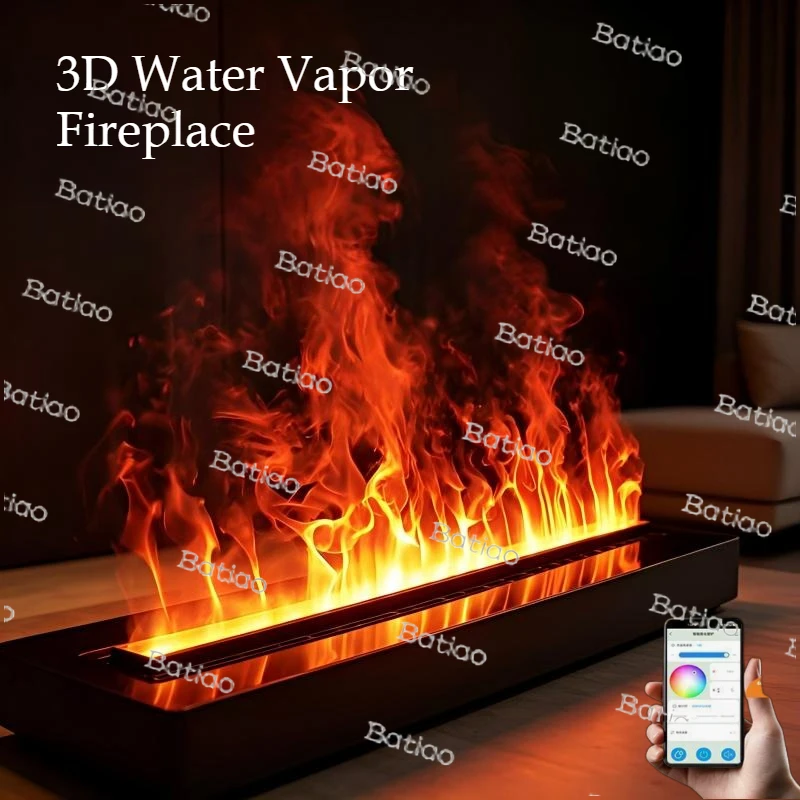 

2026 New Model 120cm 3D Water Vapor Fireplace Wall Mounted Atomizing Electric 9 Colors FlameTuya App Control Humidifier fire pit