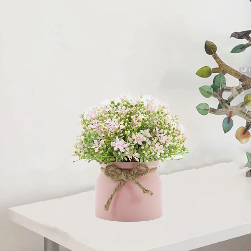

2Pcs Fake Plant Decor Home Artificial Plant naments Office Fake Small Bonsai Desktop Adornment PVC RealisticPP