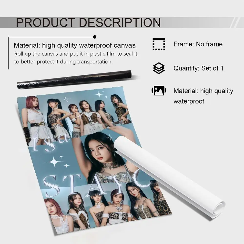 Group K-Pop STAYC Poster HD Waterproof Wall Art Posters Self Adhesive Bedroom Living Room Home Decor Gift - view 6