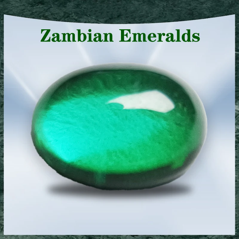 

Top Lab Grown Zambian Emeralds Selectable AGL Certificate Hydrothermal Oval Shape Smooth Surface with Cracks Inclusions Inside