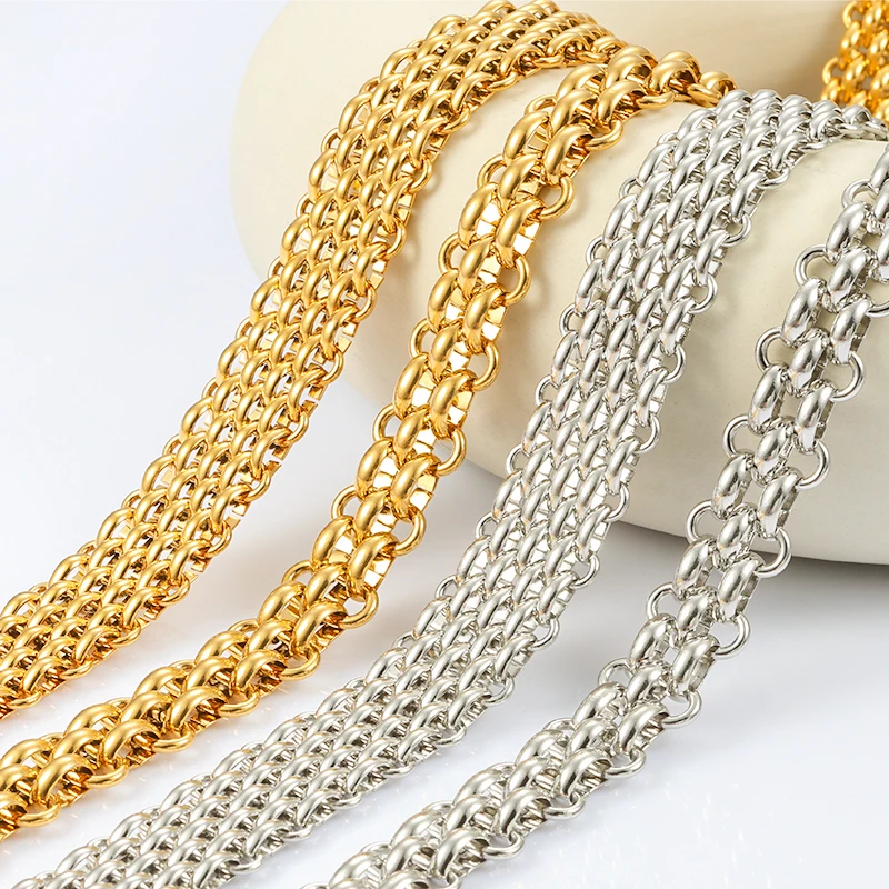 

1Meter Stainless Steel 3 Rows 7 Rows Chains For Jewelry Making Supplies DIY Charm Necklace Bracelet Fashion Gold Accessories